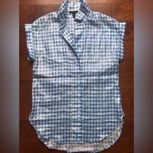 J Crew Size S iridescent gingham blouse/shirt NWOT